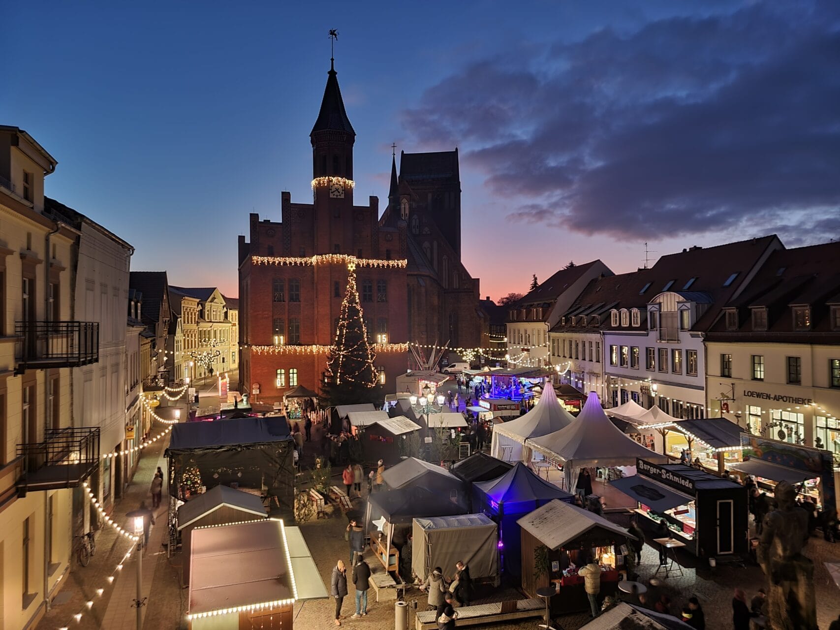 Blick über den Weihnachtsmarkt Foto: Stadt Perleberg