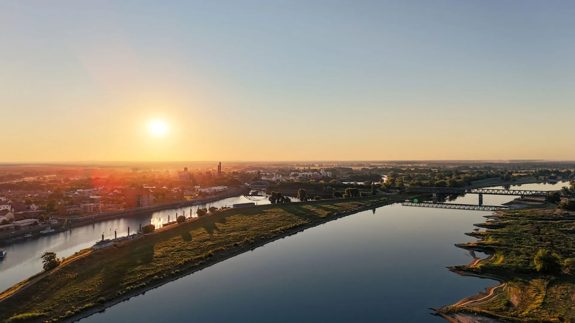 Stadtansicht Wittenberge von der Elbe aus